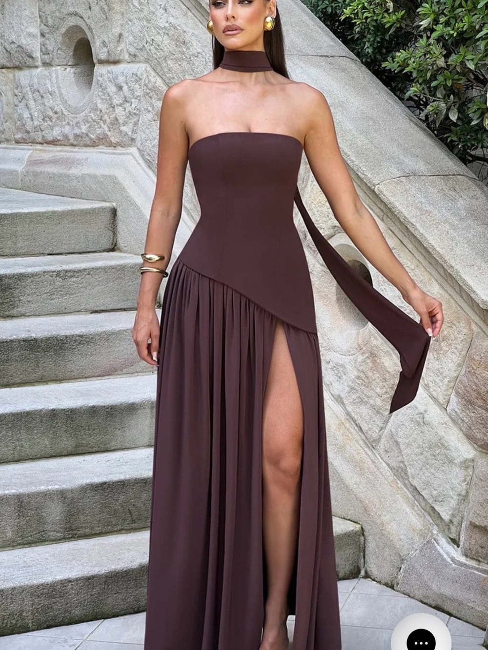 BABY BOO : MALIYAH MAXI DRESS - PLUM BROWN